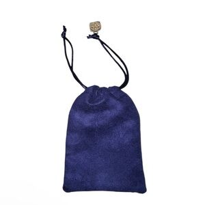 Tory Burch Navy Blue Velvet Drawstring Pouch